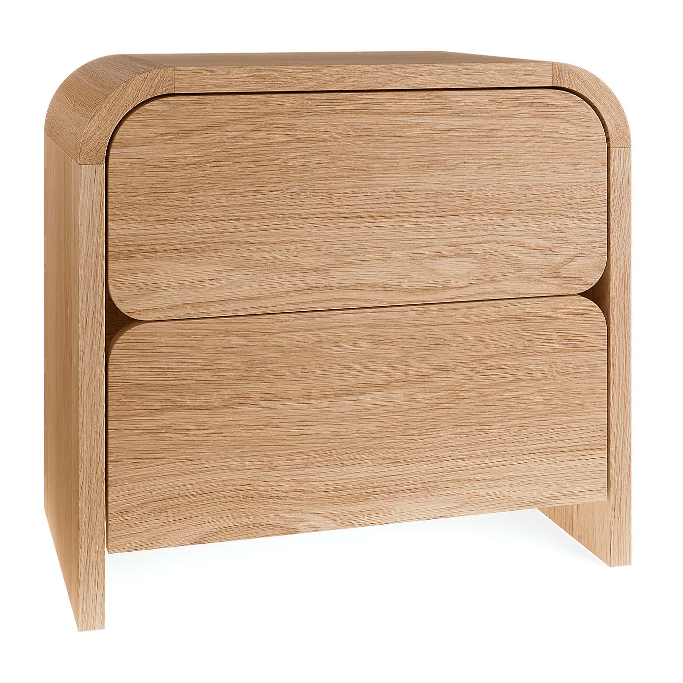Bennett 2 Drawer Bedside Table, Light Oak