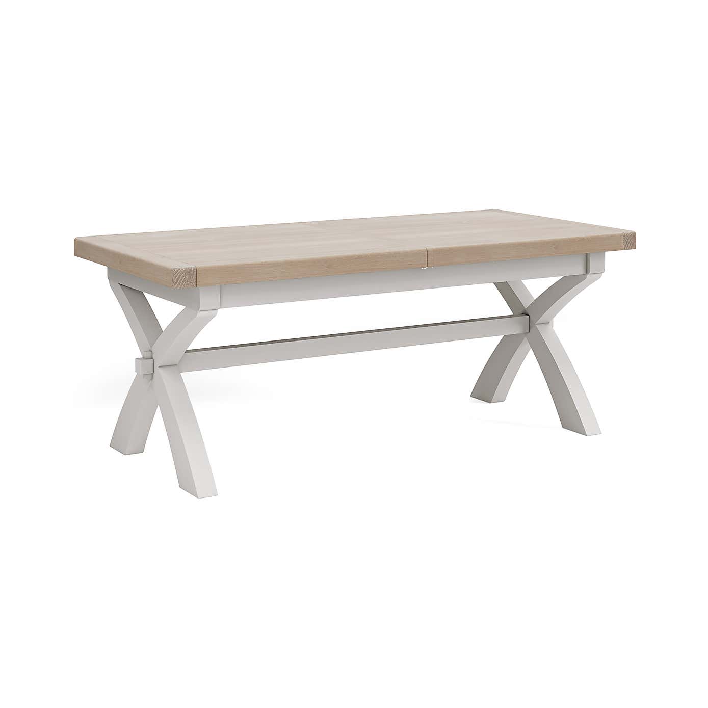 Salcombe 6-8 Seater Cross Leg Extendable Dining Table