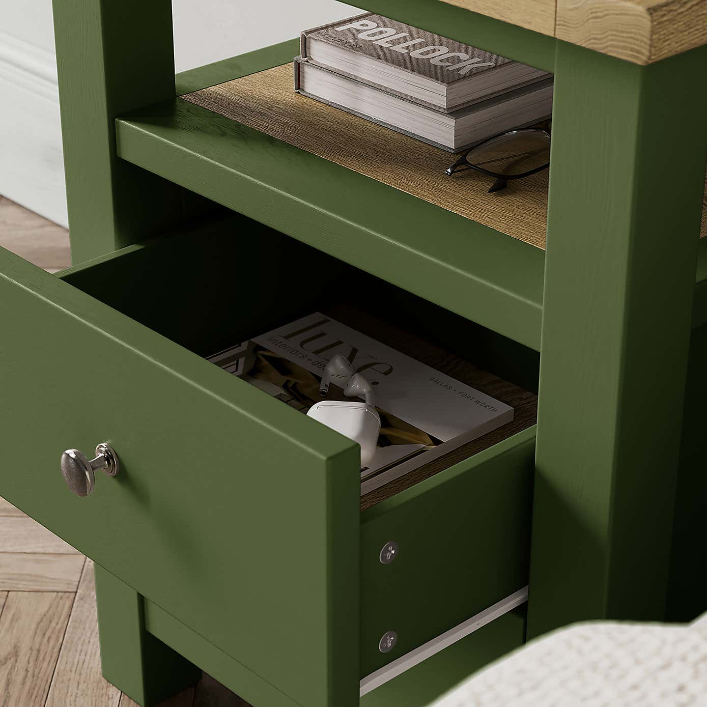 Olney 2 Drawer Bedside Stone