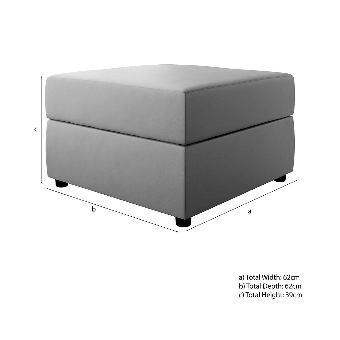 Square Tonal Weave Storage Footstool