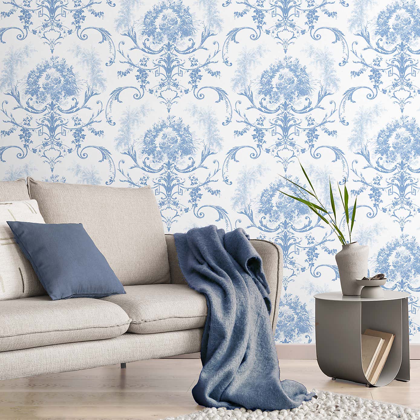 Dorma Blue Toile Wallpaper