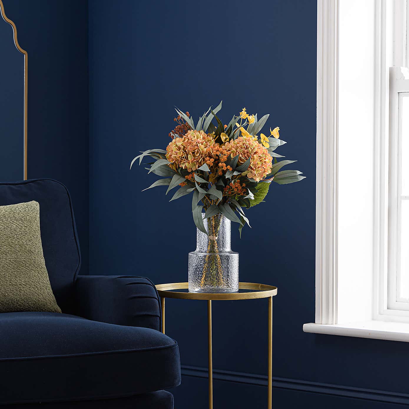 Florals Forever Artificial Autumn Hydrangea and Eucalyptus Bouquet