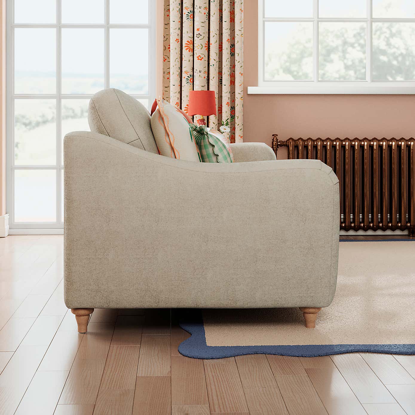 Hattie Tonal Plush Chenille 3 Seater Sofa