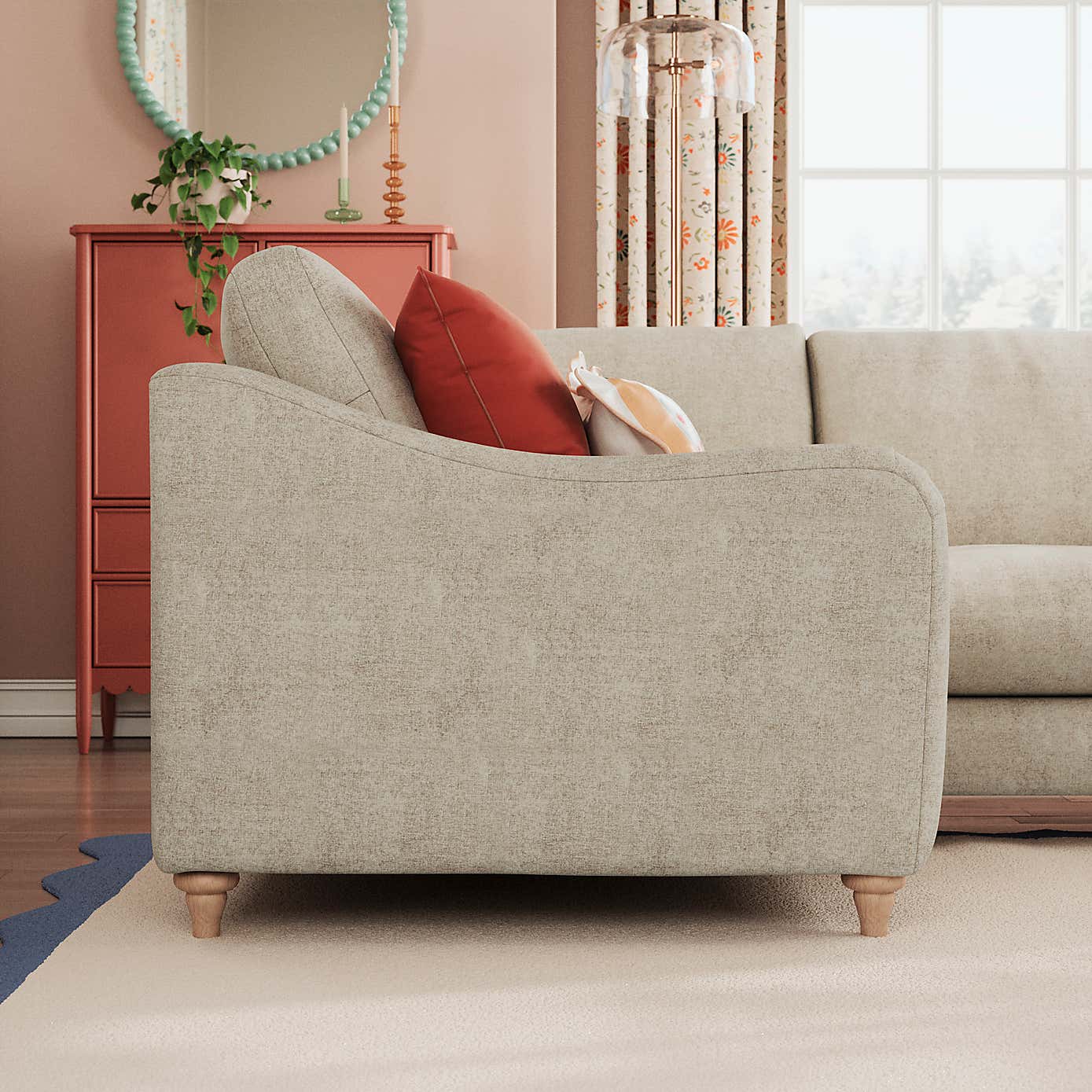 Hattie Tonal Plush Chenille Corner Sofa