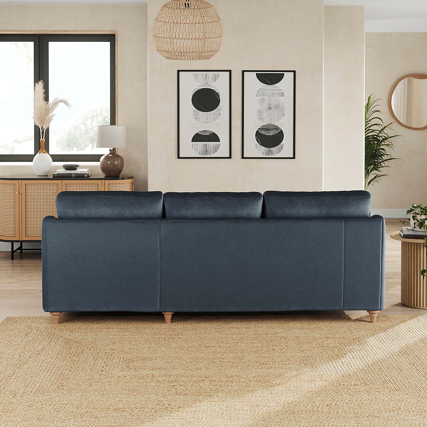 Hattie Matte Plush Velvet Corner Chaise Sofa