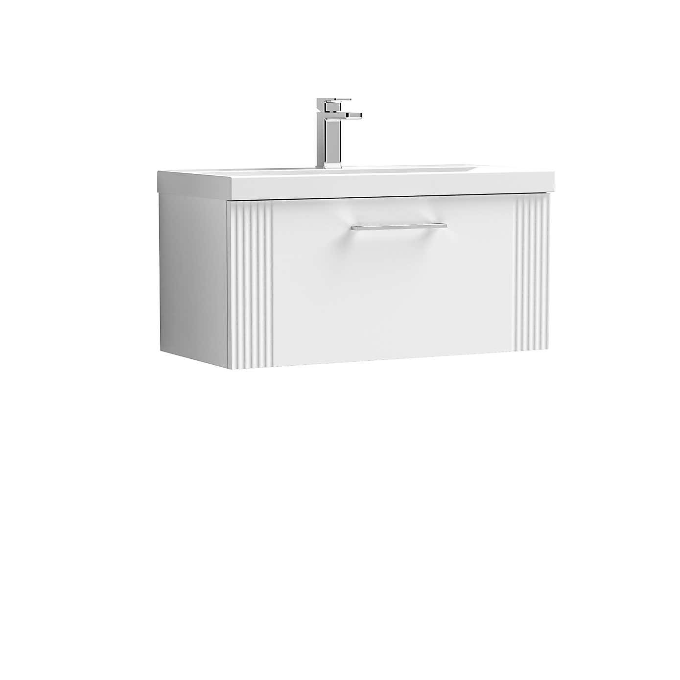 Deco Wall Mounted Single Drawer Vanity Unit with Basin