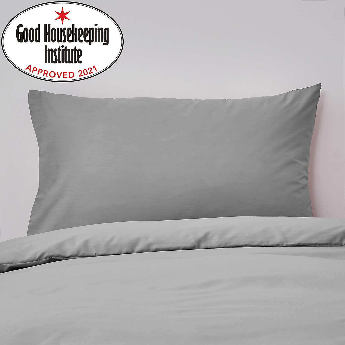 Non Iron Plain Dye Slate Housewife Pillowcase Pair