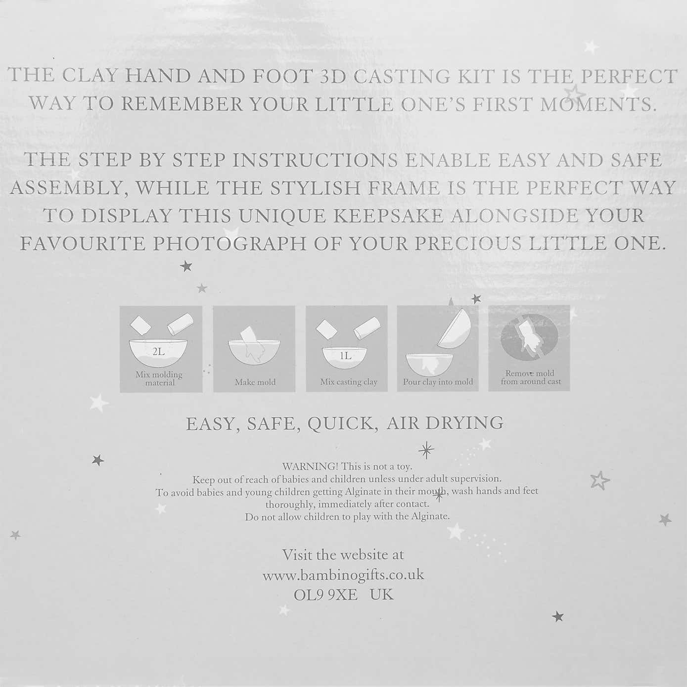 Bambino White Triple Photo Frame & Casting Kit