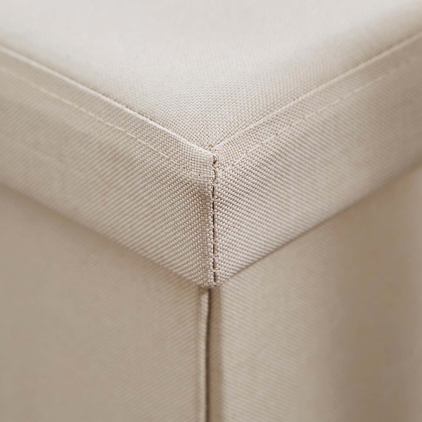 Faux Linen Rectangular Ottoman
