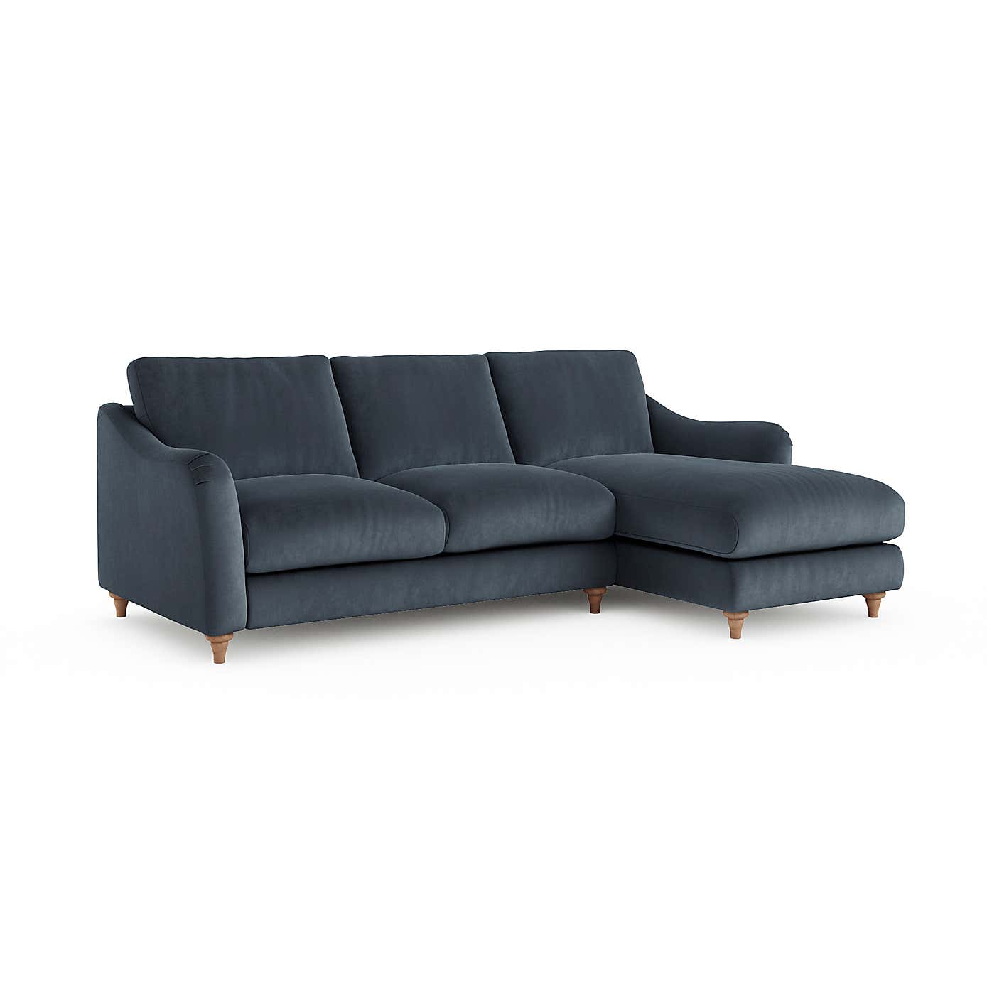 Hattie Matte Plush Velvet Corner Chaise Sofa
