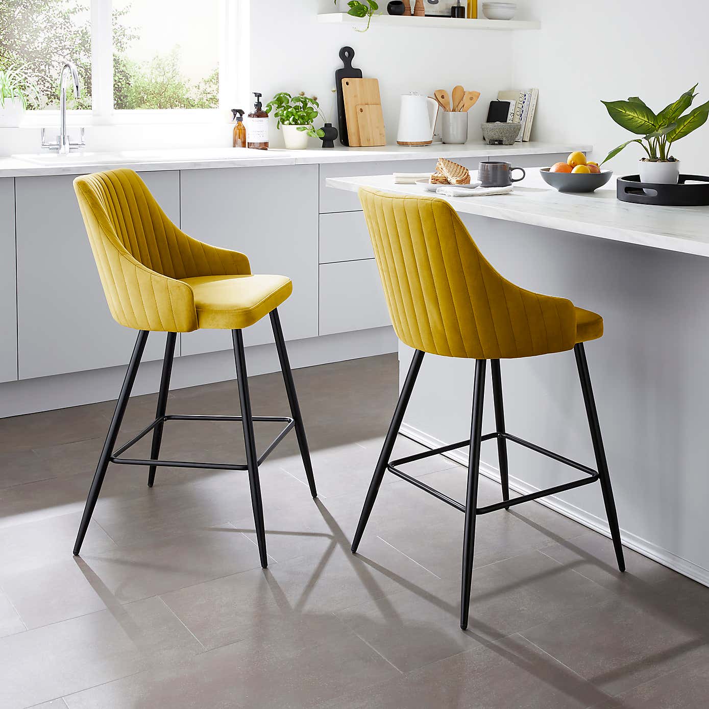 Shea Bar Stool, Velvet