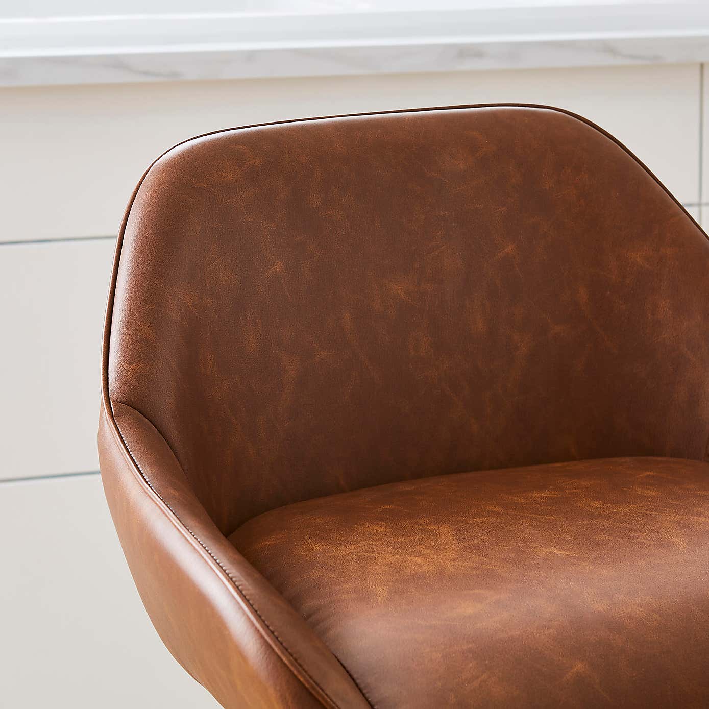 Radleigh Bar Stool, Faux Leather Tan