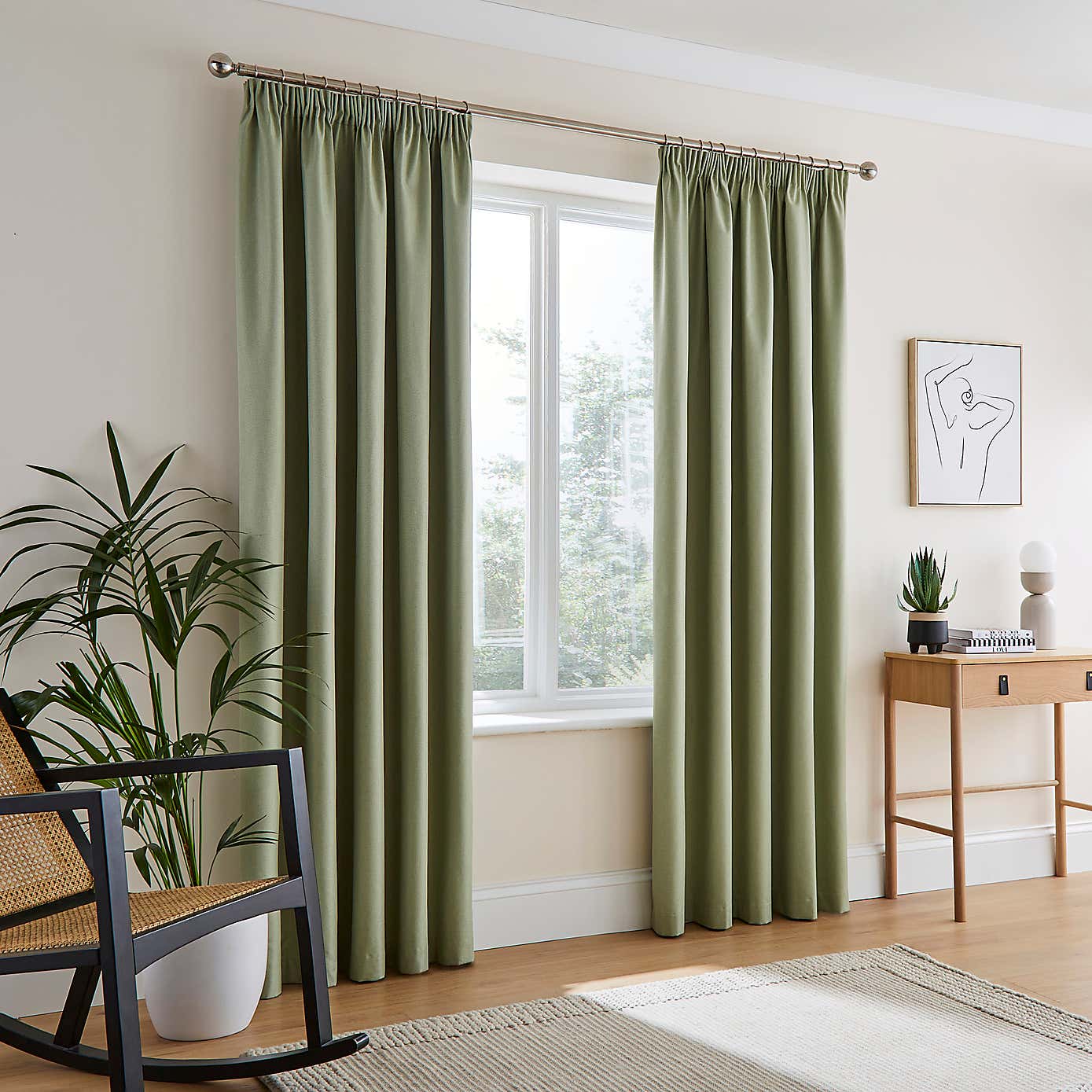 Rotterdam Herringbone Blackout Pencil Pleat Curtains