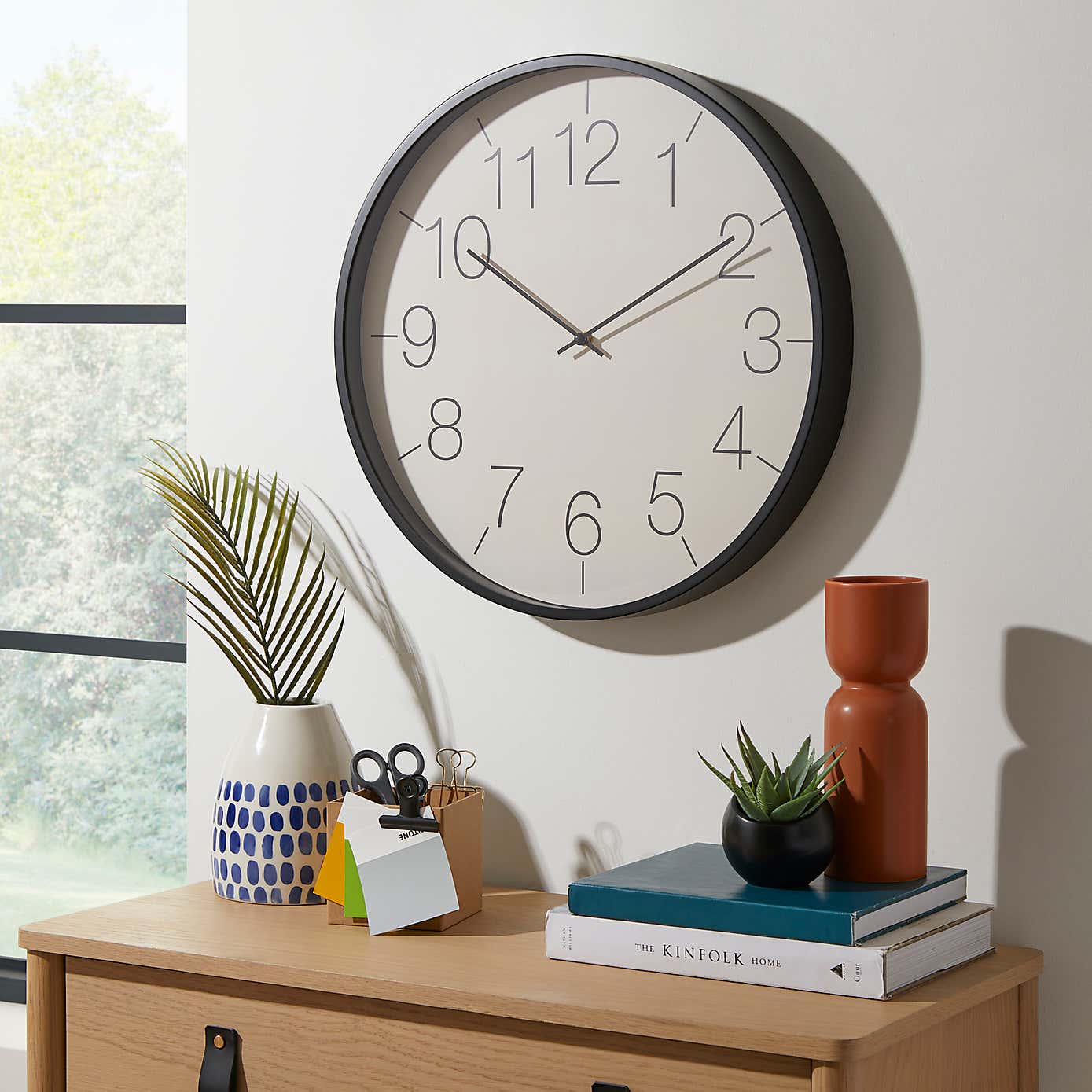 Modern Clock Black 48cm