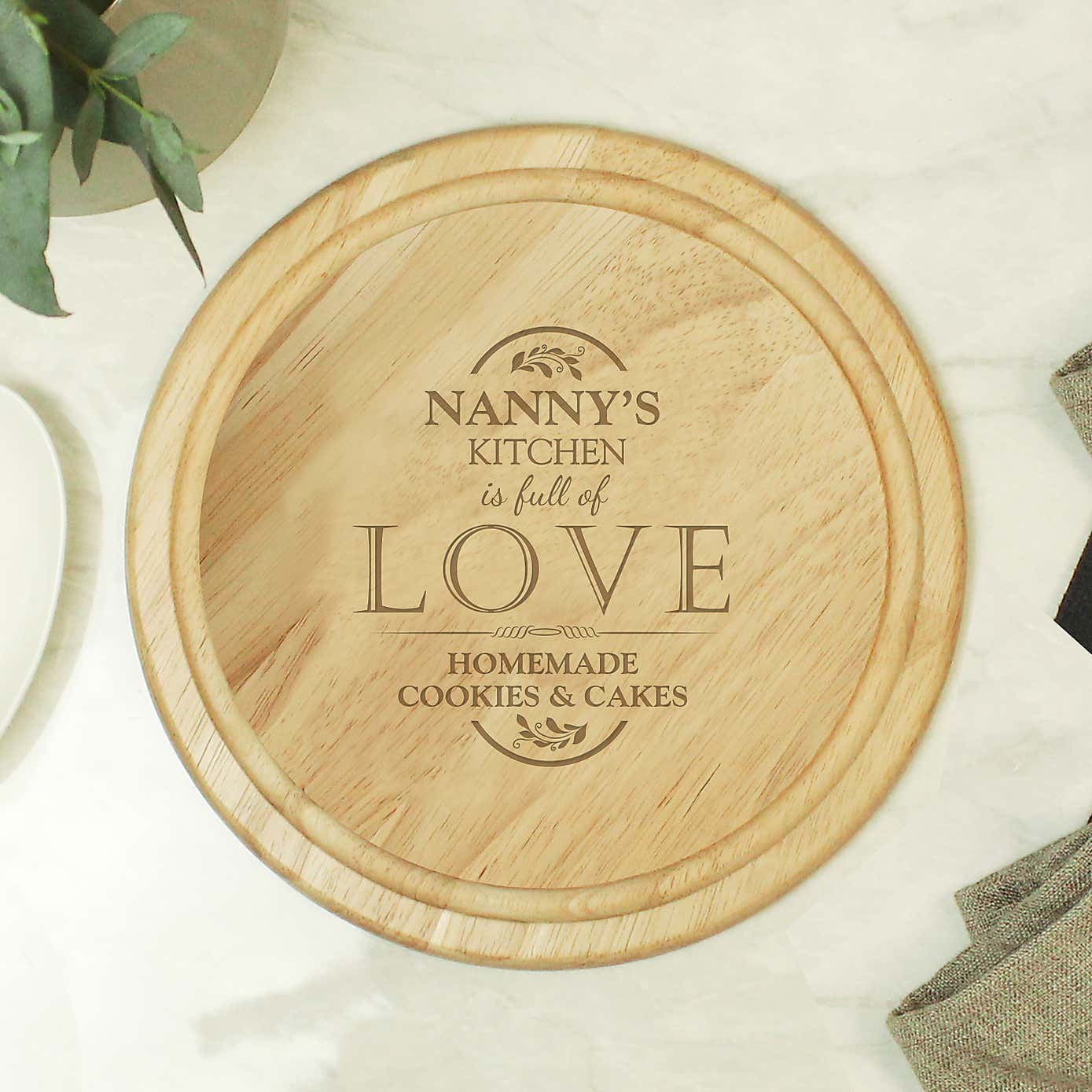 Personalised Full of Love Wooden Chopping Board