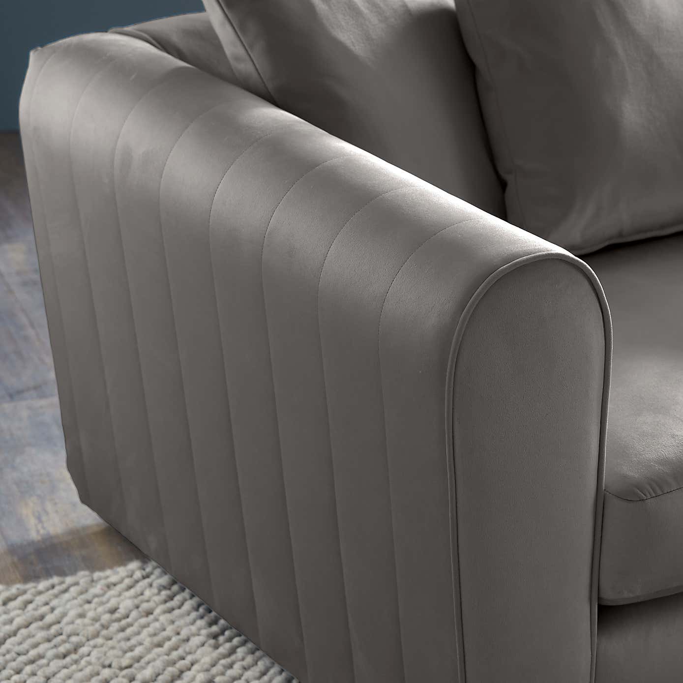 Blake Opulent Velvet Curved Quilted Arm Corner Sofa