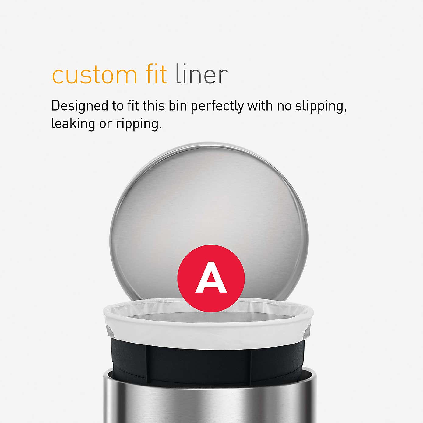 simplehuman 4.5 Litre Silver Round Pedal Bin