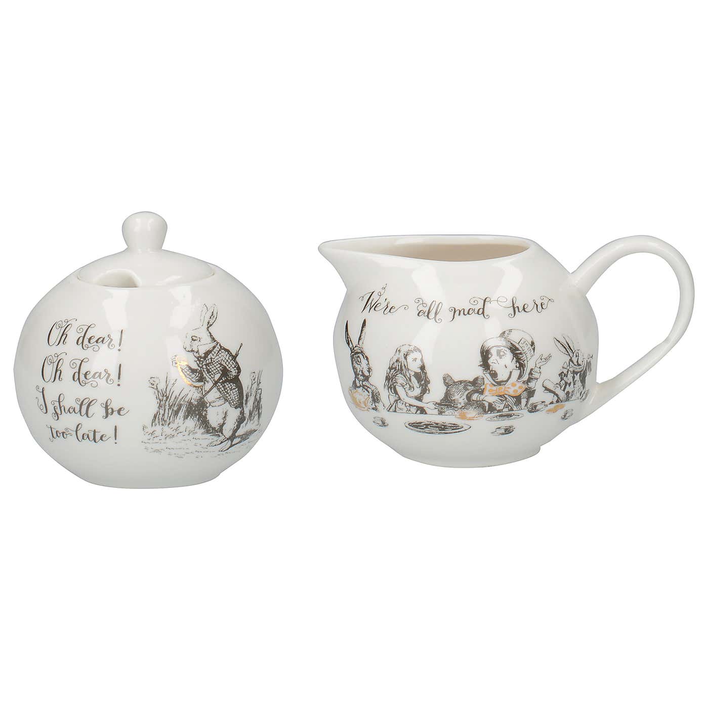 Alice in Wonderland Sugar and Creamer Set