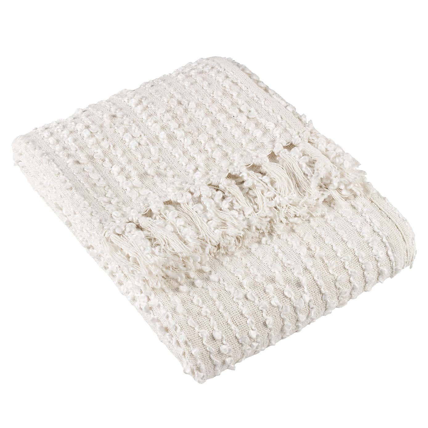 Arvo Boucle Polycotton Yarn Throw 130cm x 180cm