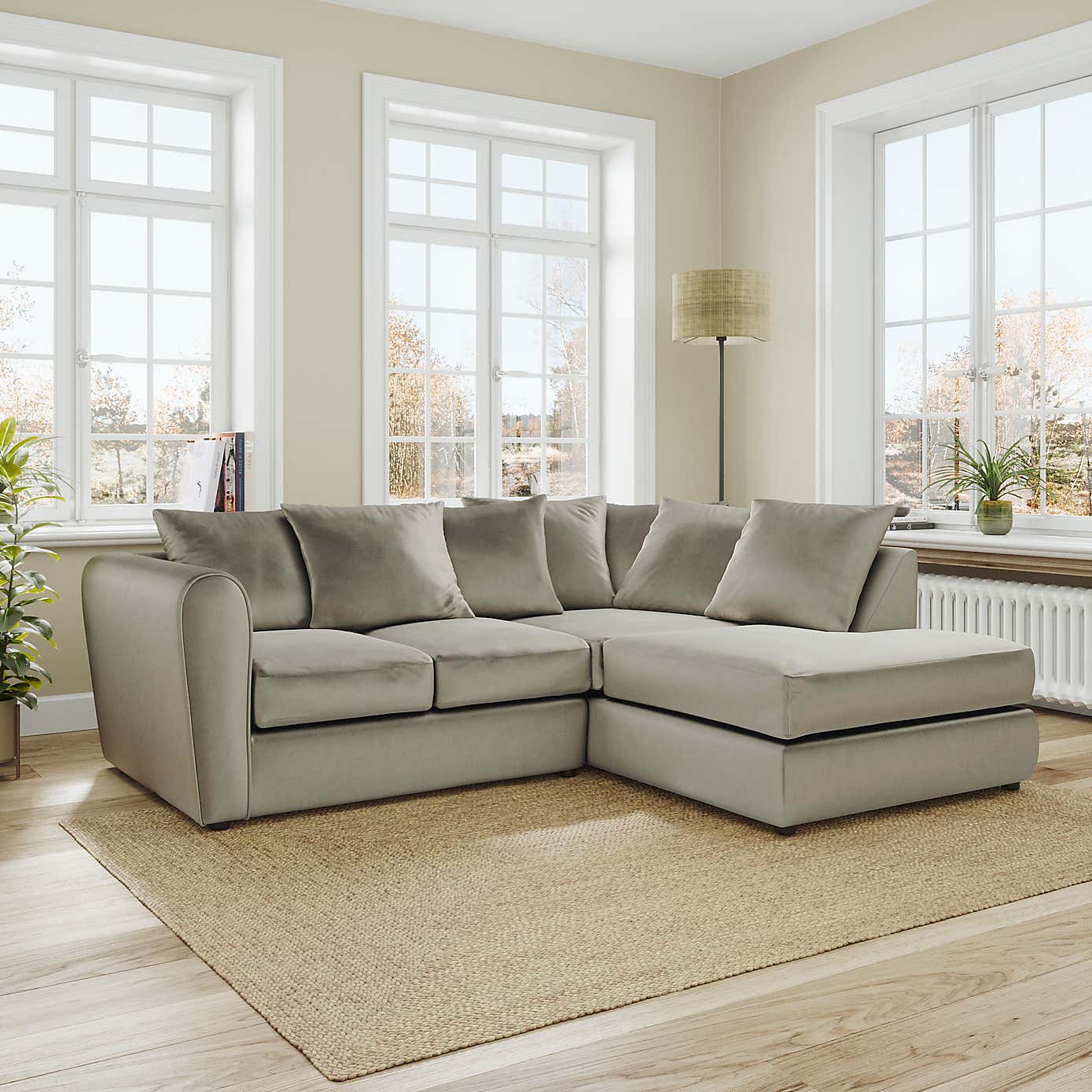 Blake Curved Arm Opulent Velvet Corner Chaise Sofa