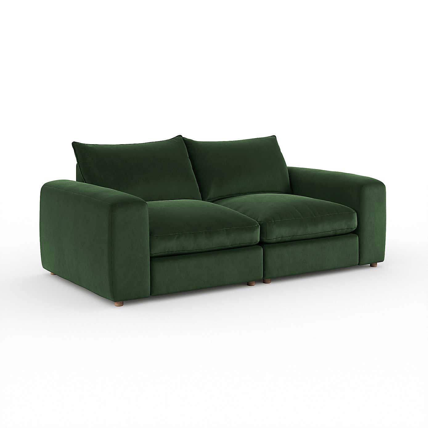Full Circle Austin Cosy Velvet 4 Seater Sofa, Bottle Green