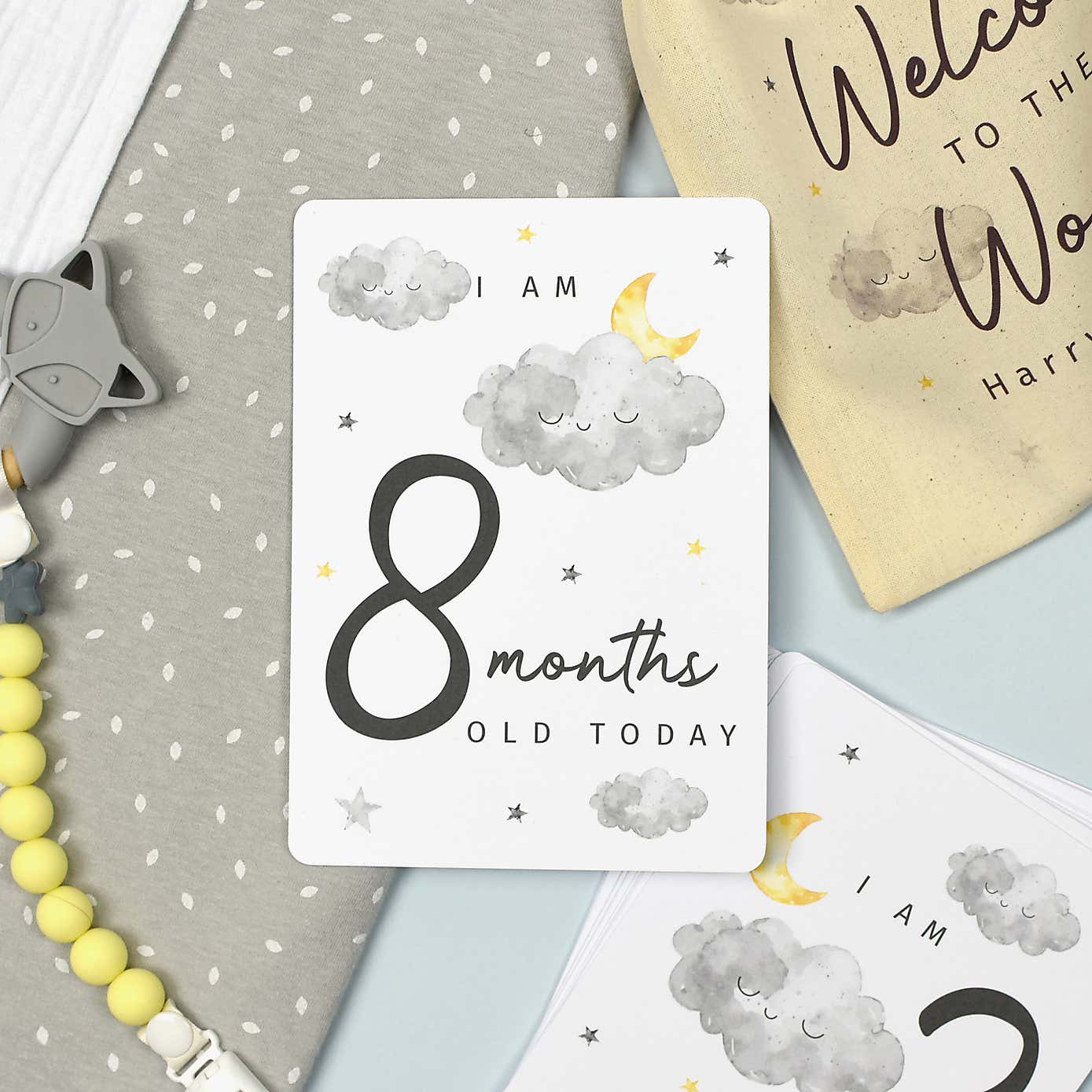 Personalised Cloud Baby Milestone Cards