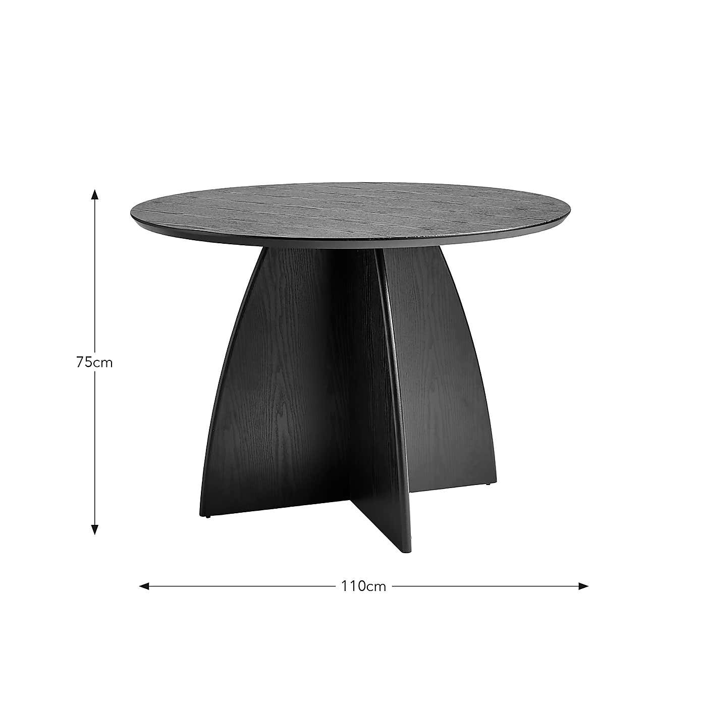 Effy Round Dining Table with 4 Lillia Mink Velvet Dining Chairs