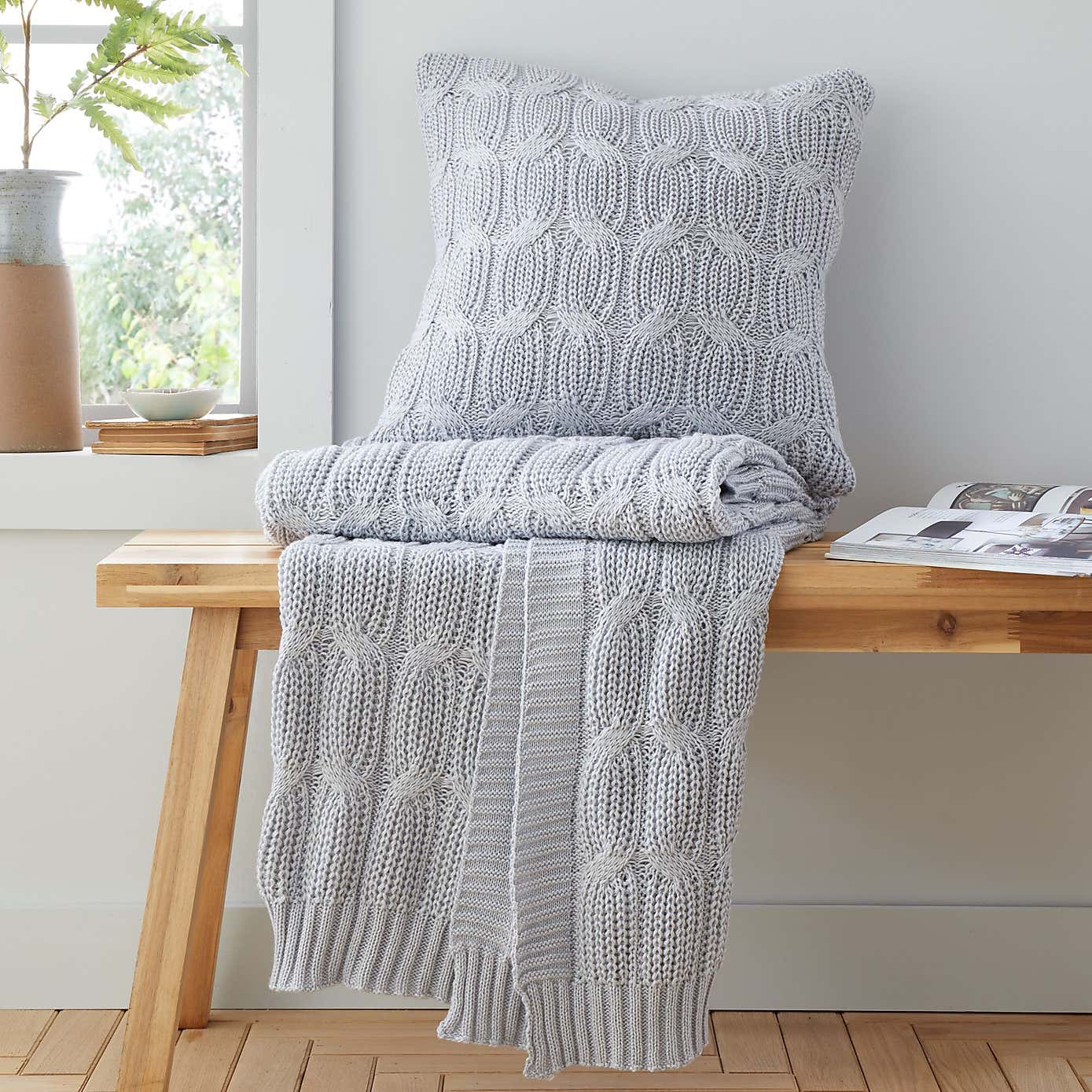 Chunky Marl Knit Throw 130cm x 170cm