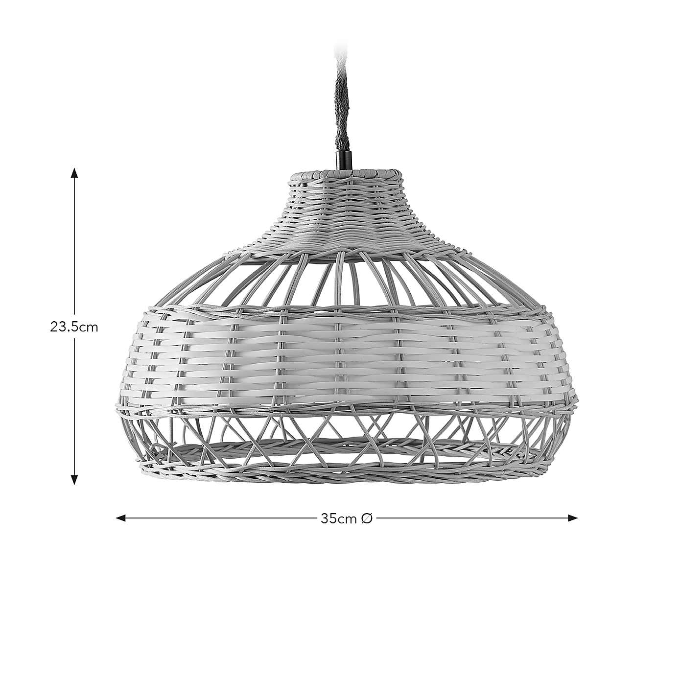 Carmen Rattan Easy Fit Pendant Shade
