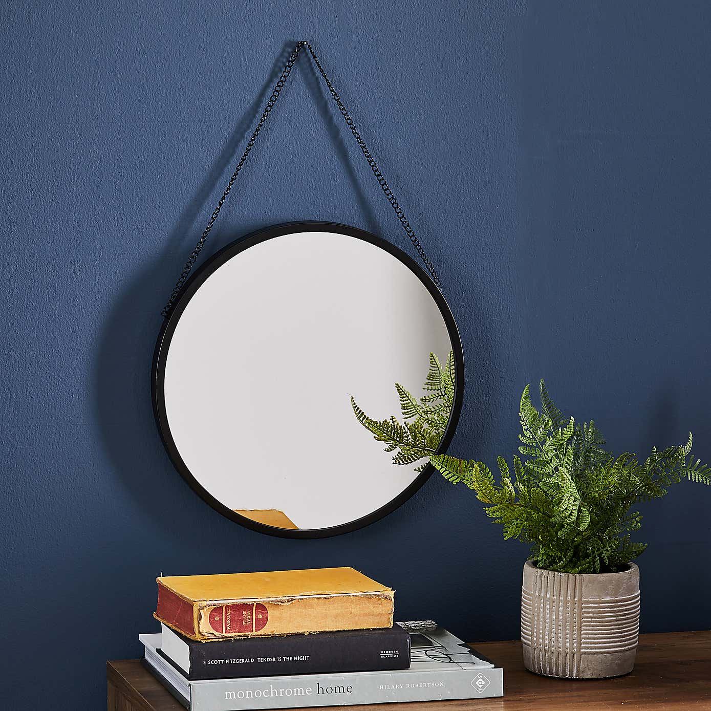 Round Hanging Chain Wall Mirror