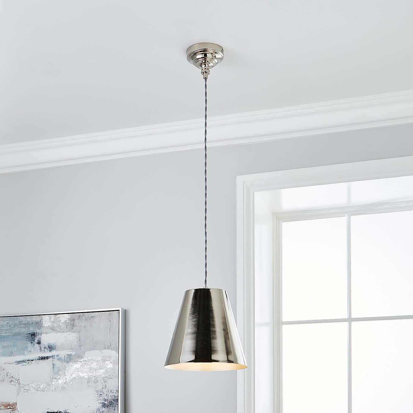 Dorma Bedford Nickel 1 Light Ceiling Fitting