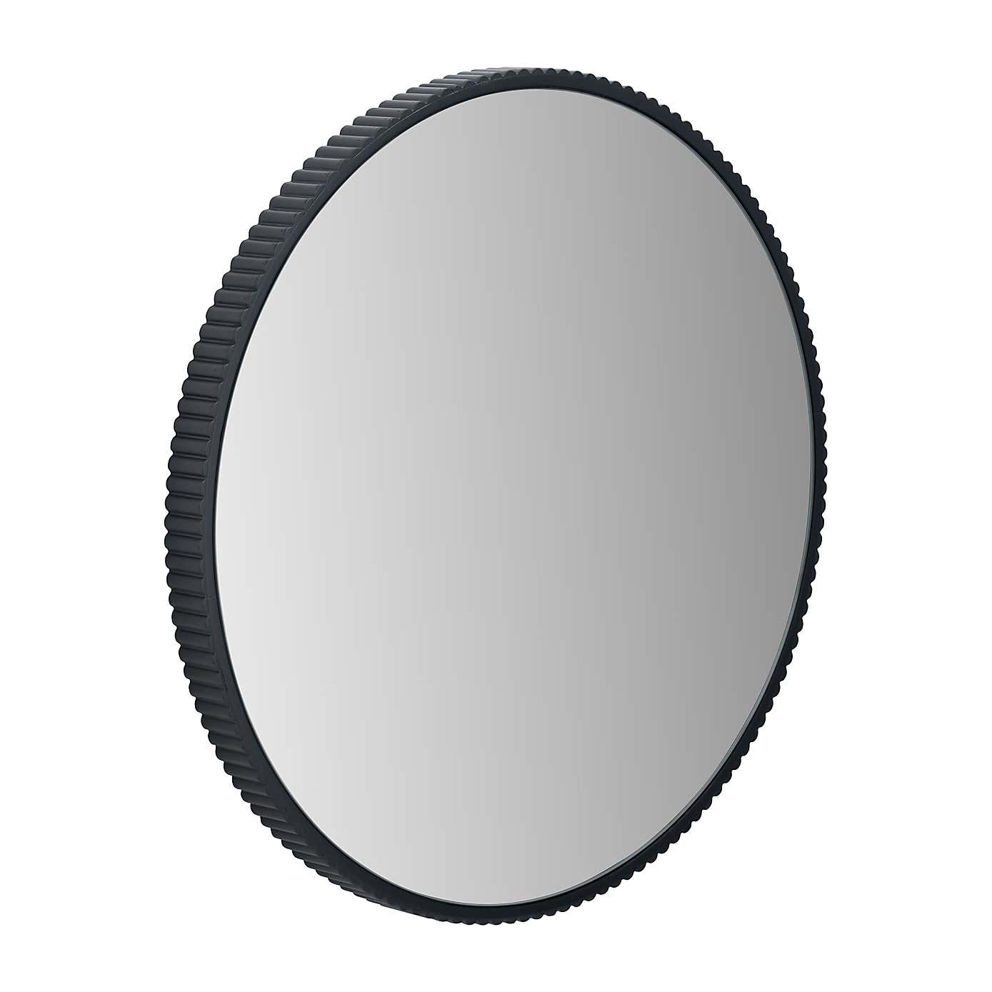 Metal Cog Edged Round Wall Mirror
