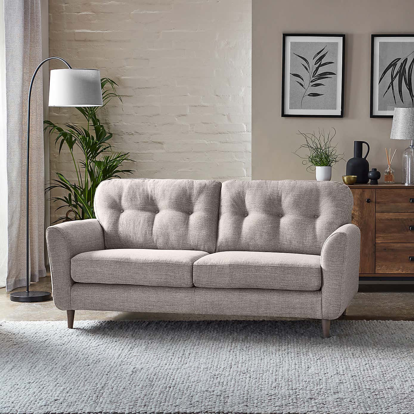 Sven Tonal Weave 3 Seater Sofa