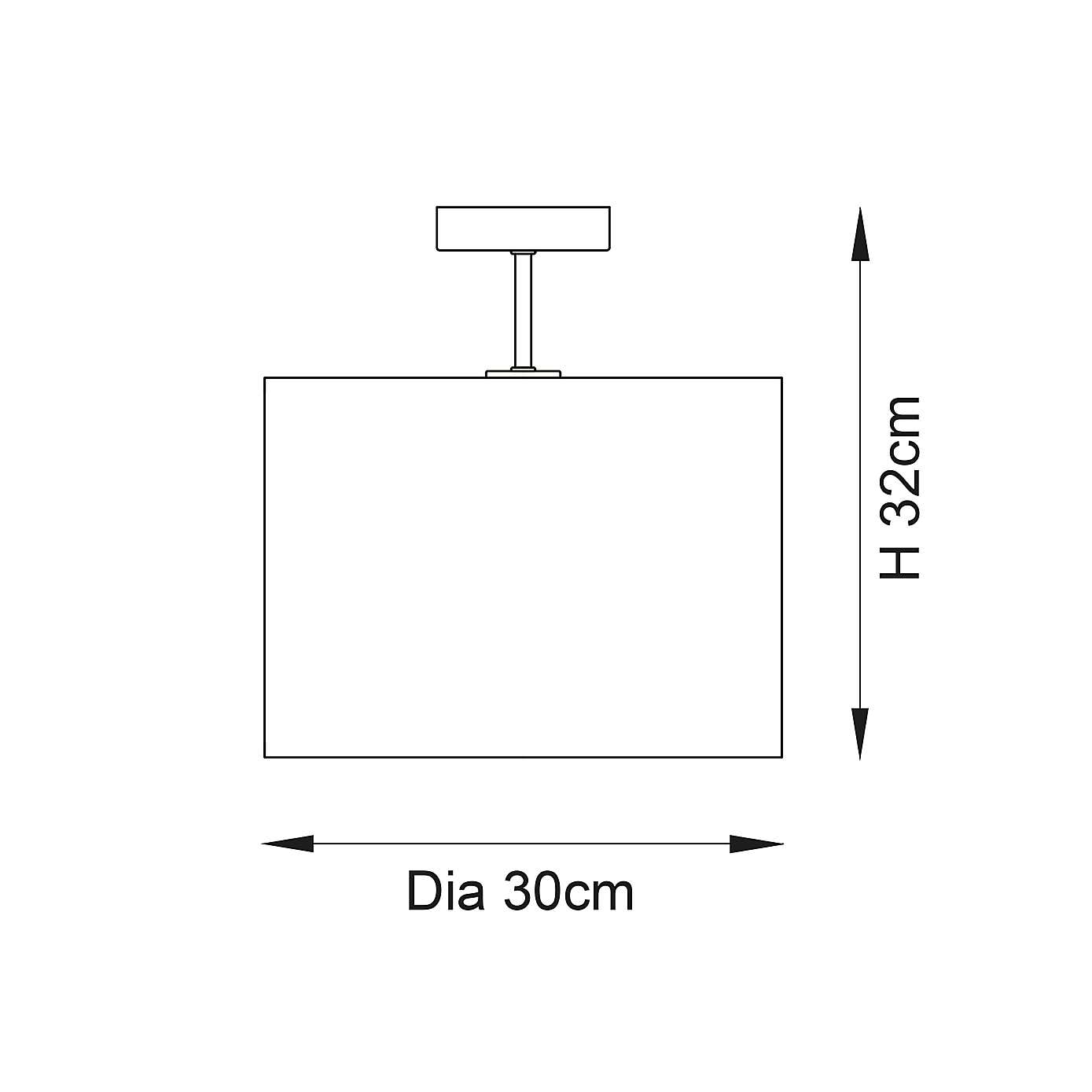 Vogue Marson 1 Light Semi Flush Ceiling Fitting