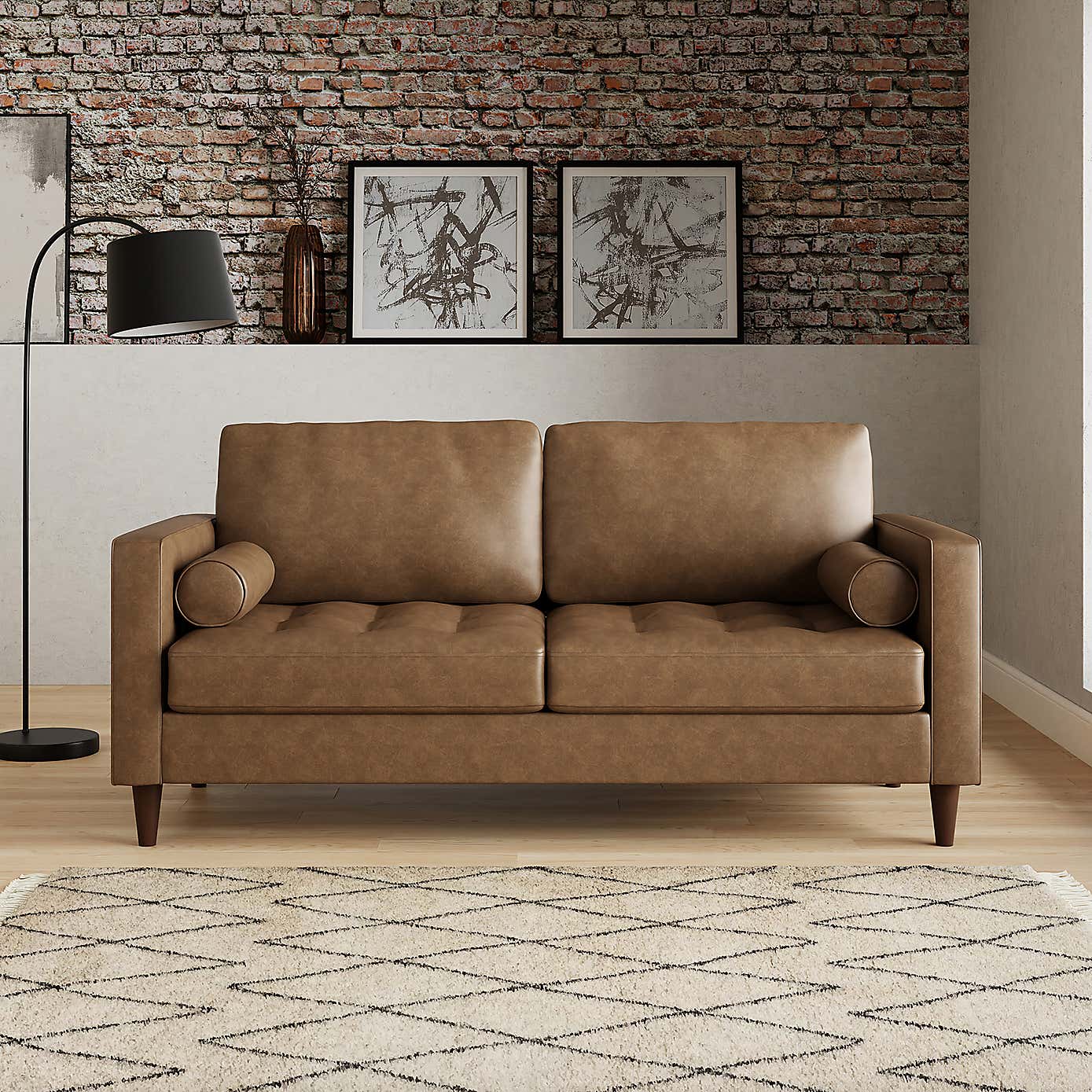 Zoe Faux Leather 3 Seater Double Sofa Bed