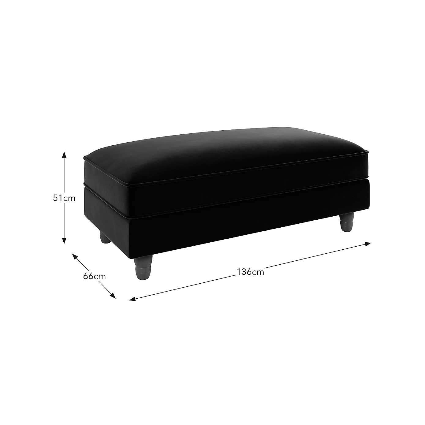 Beatrice Matte Velvet Long Footstool with Storage