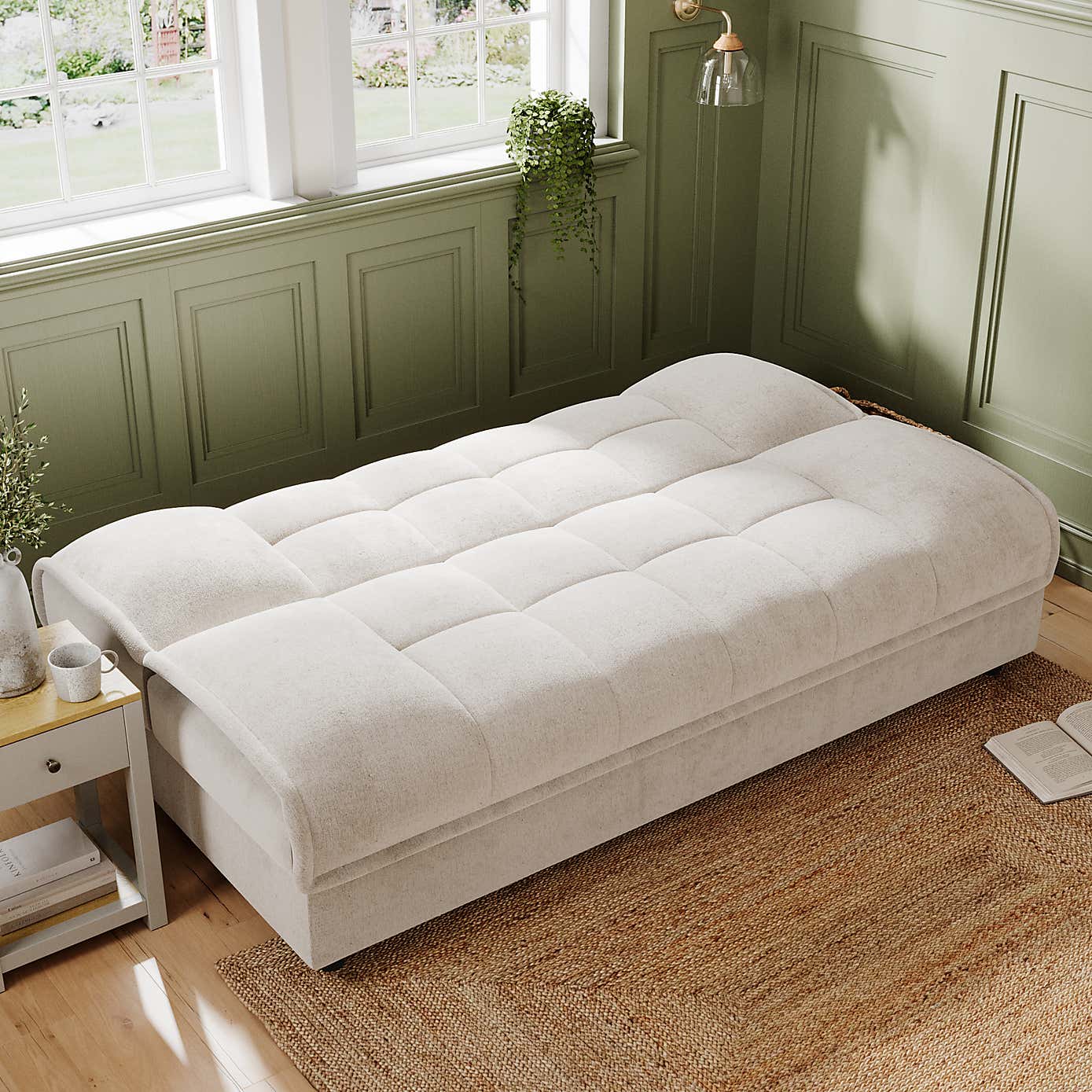 Emery Squish Soft Chenille Clic Clac Storage Sofa Bed