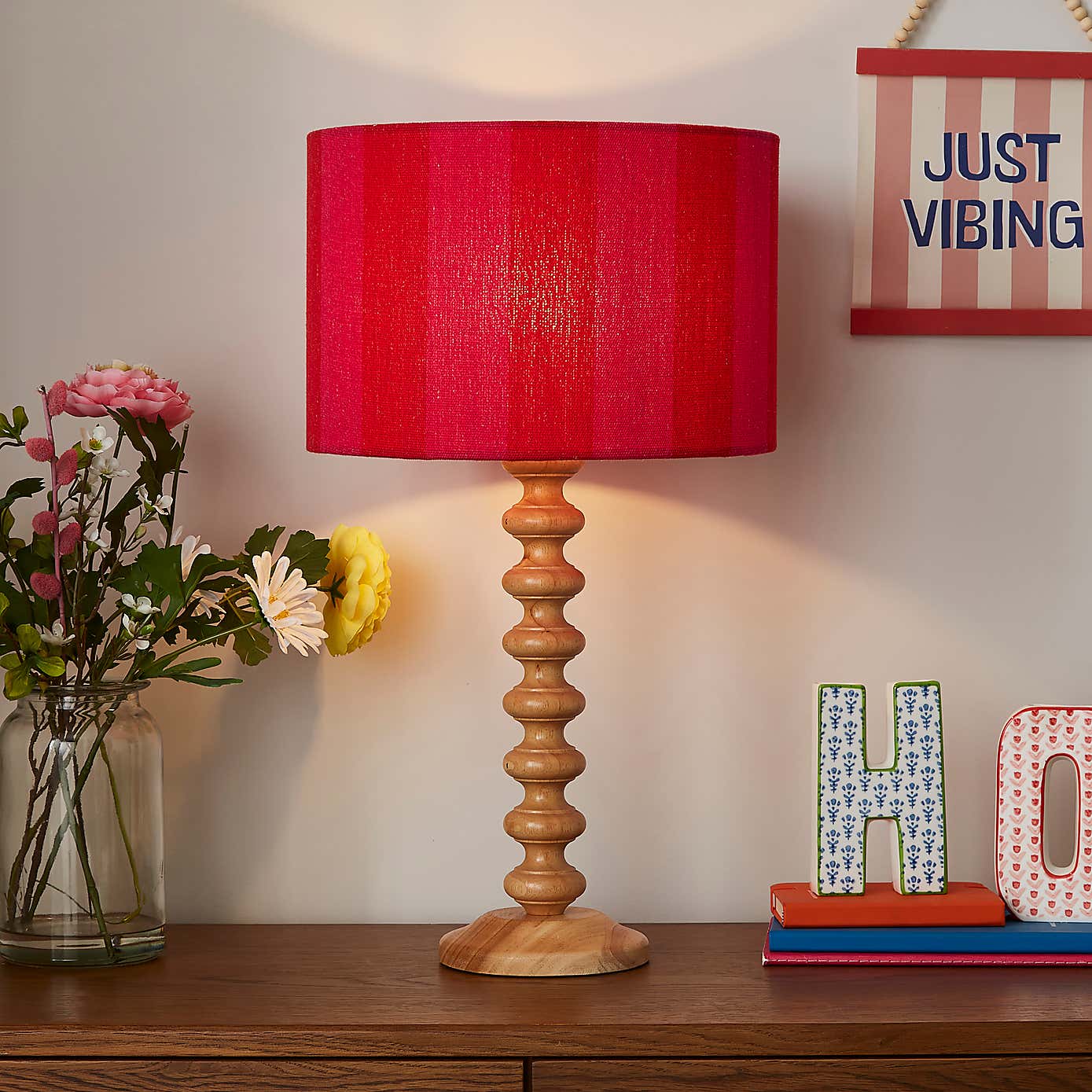 Beatrice Stripe Drum Lamp Shade