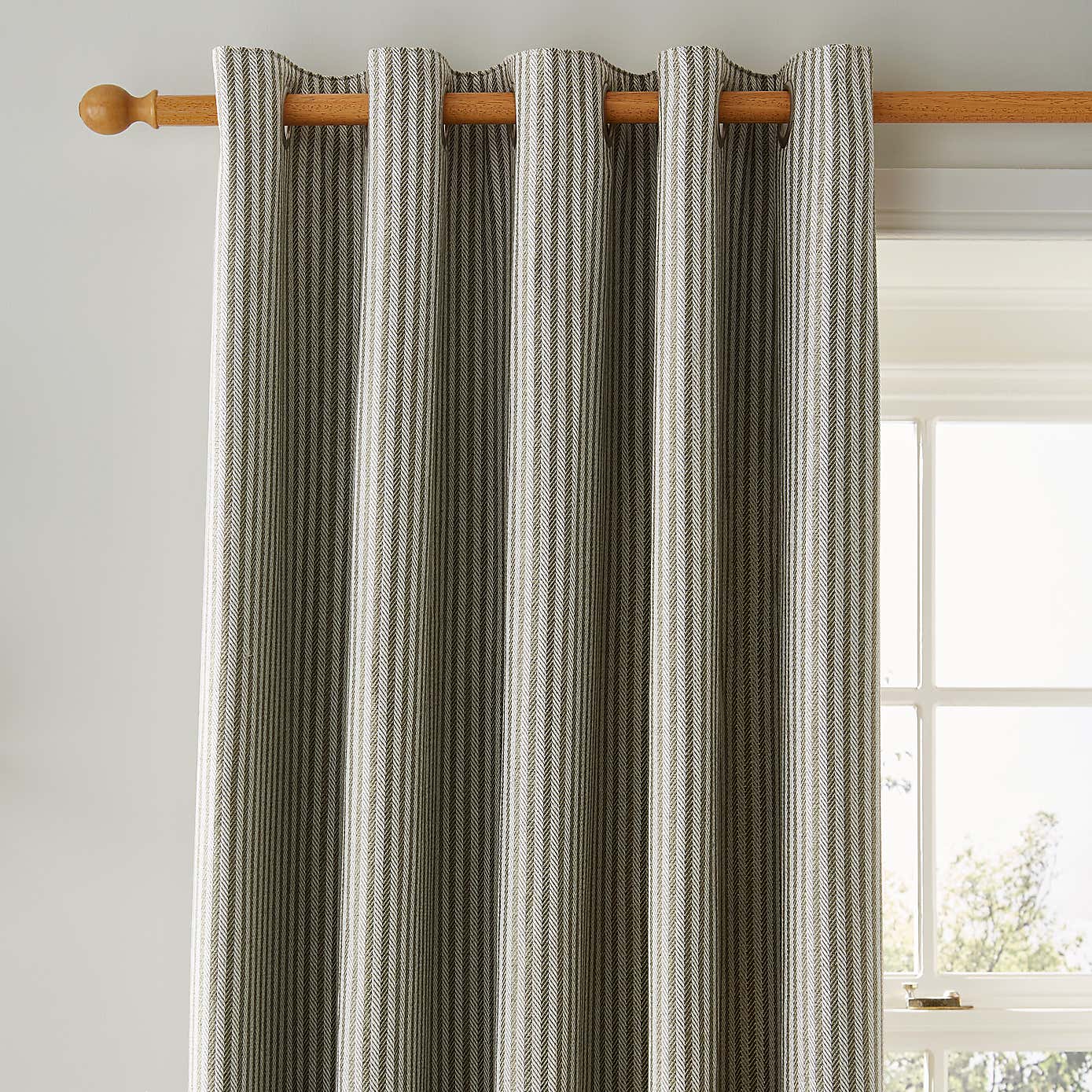 Churchgate Herringbone Stripe Eyelet Curtains
