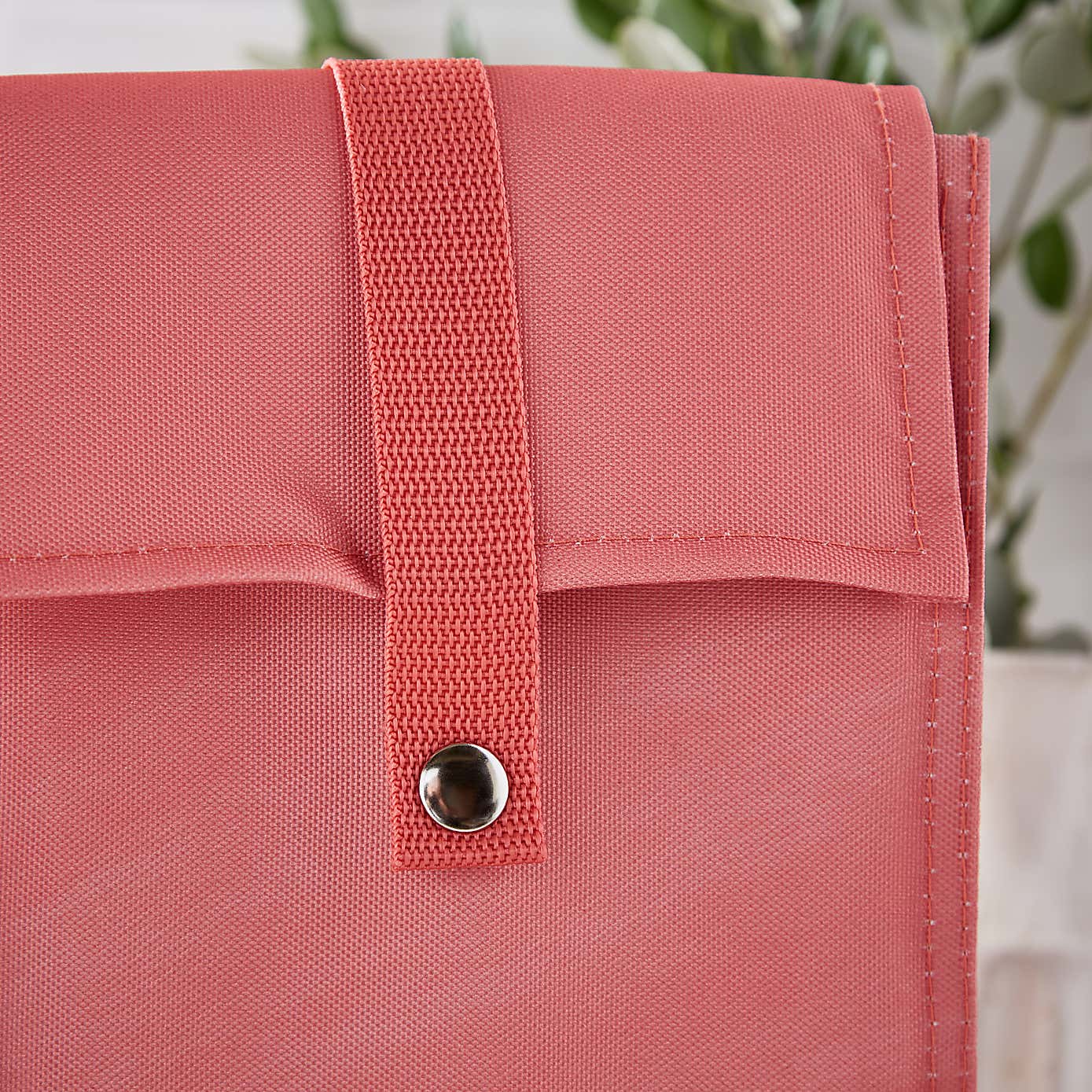 Coral Fold Over Lunch Bag
