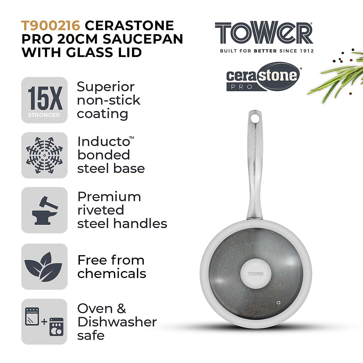 Tower Cerastone 20cm Pan with Lid