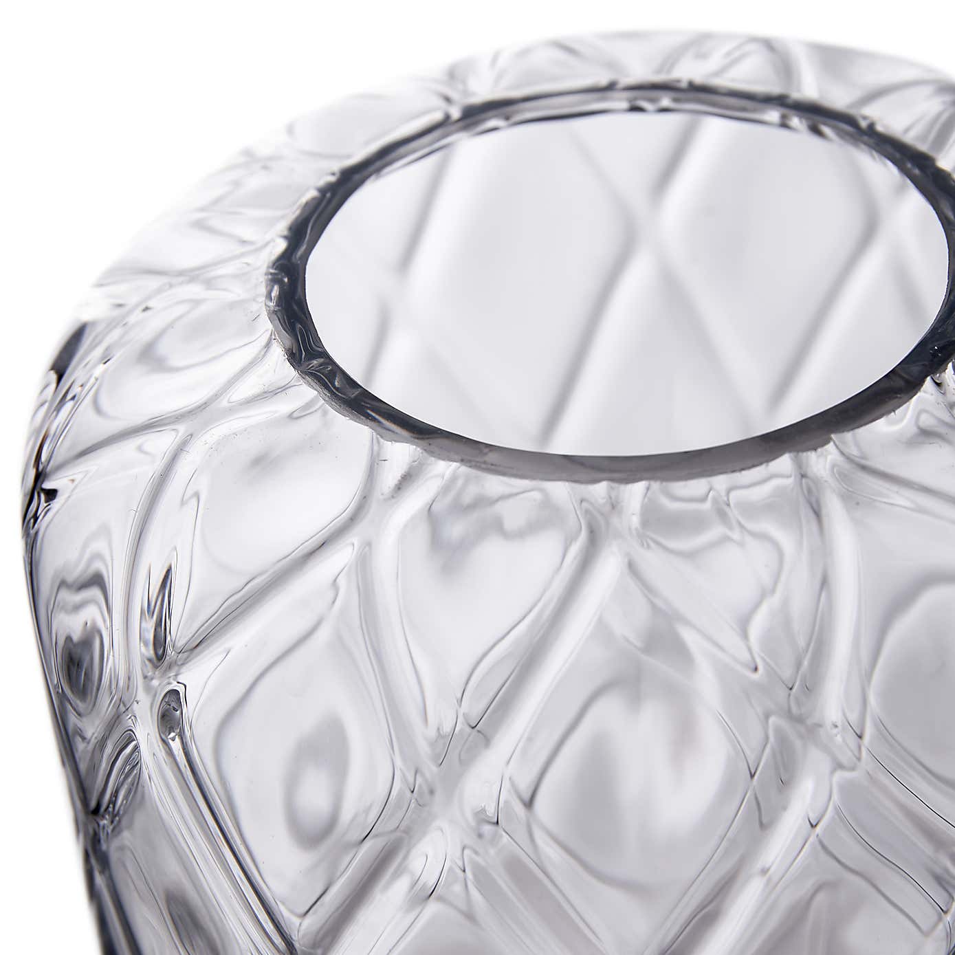 Clear Glass Diamond Optic Vase