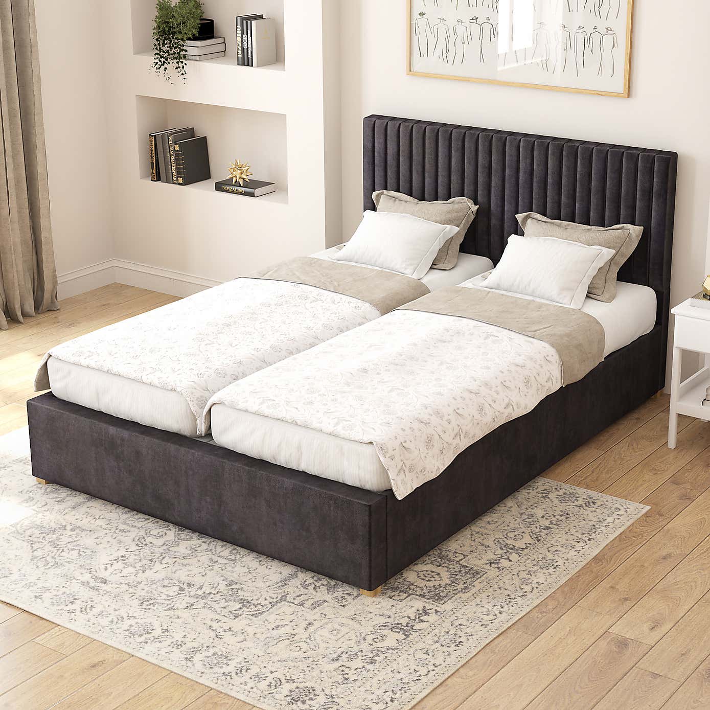 Grant Plush Velvet Adjustable Bed
