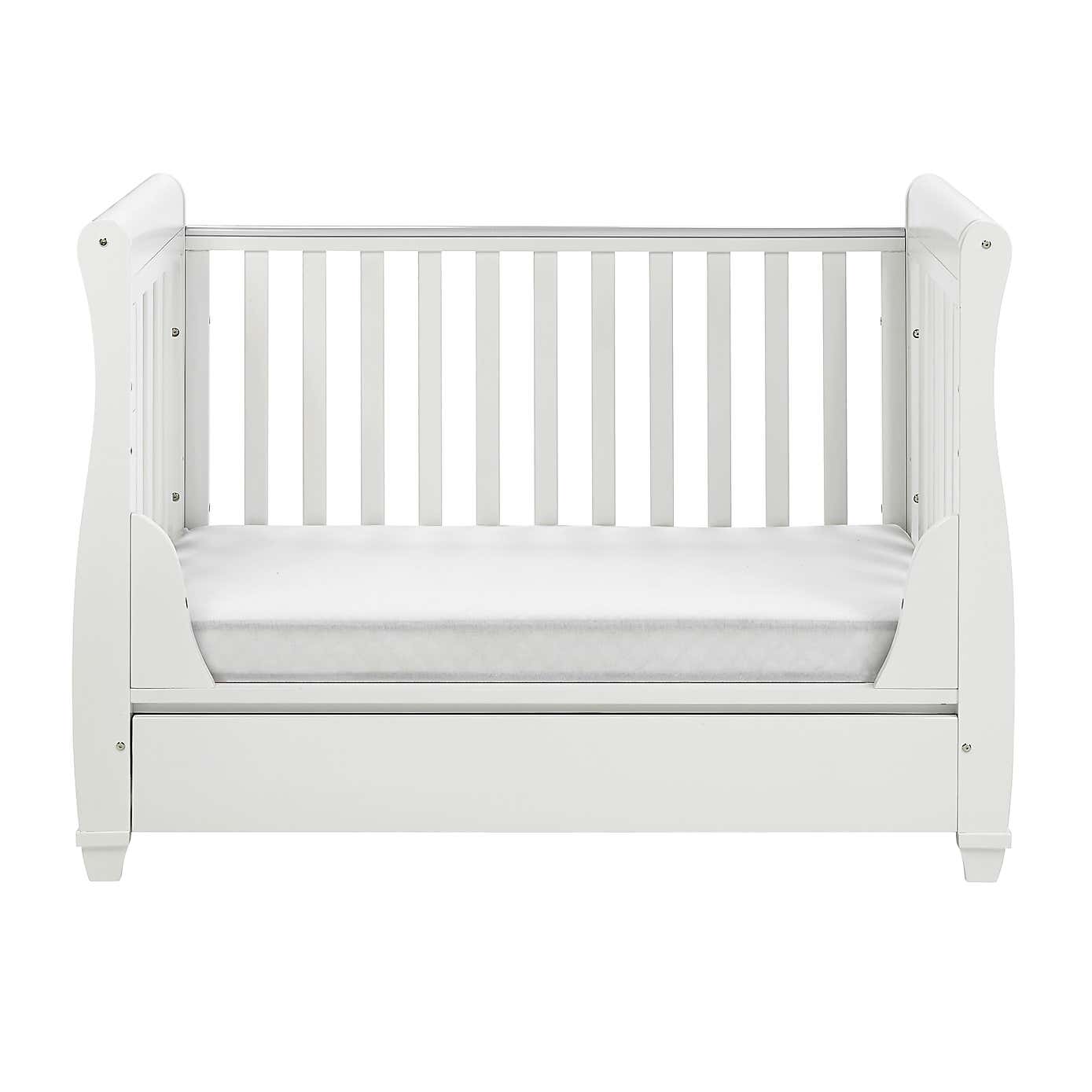 Babymore Eva Sleigh Cot Bed with Drawer