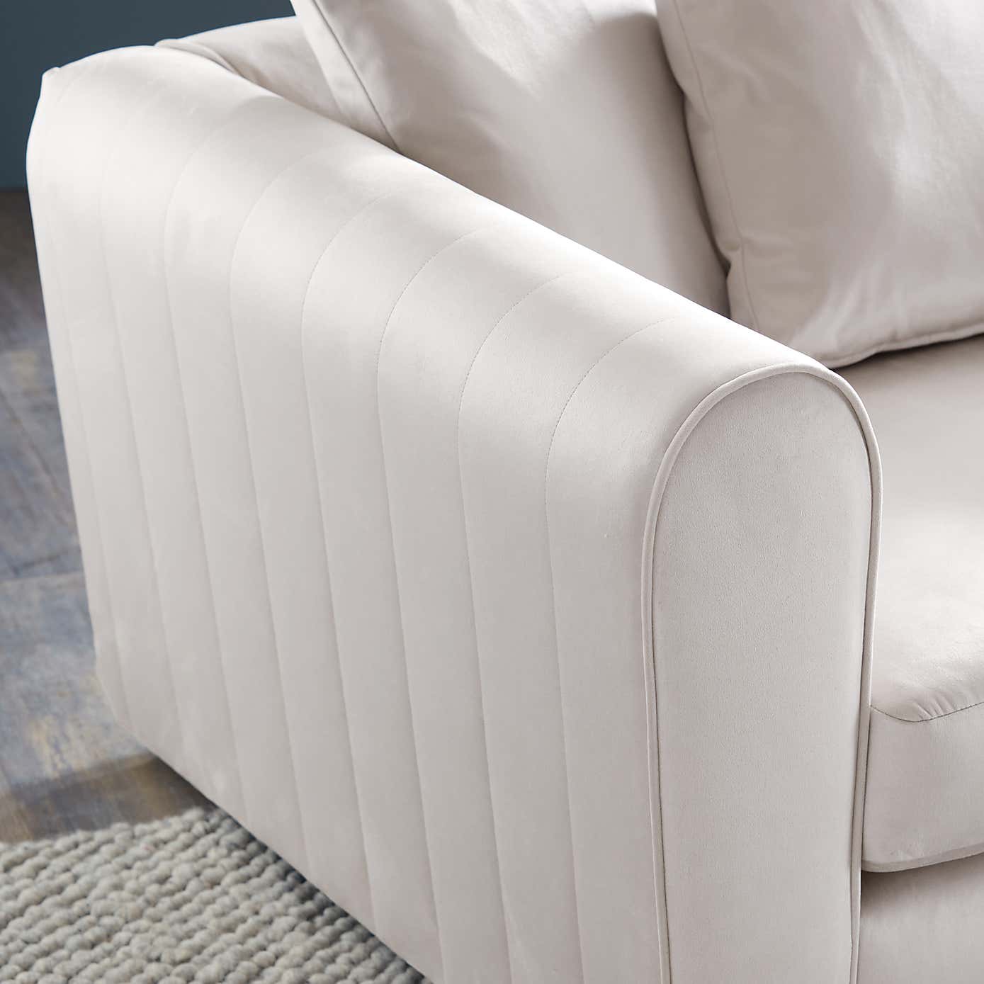 Blake Opulent Velvet Curved Quilted Arm Corner Sofa