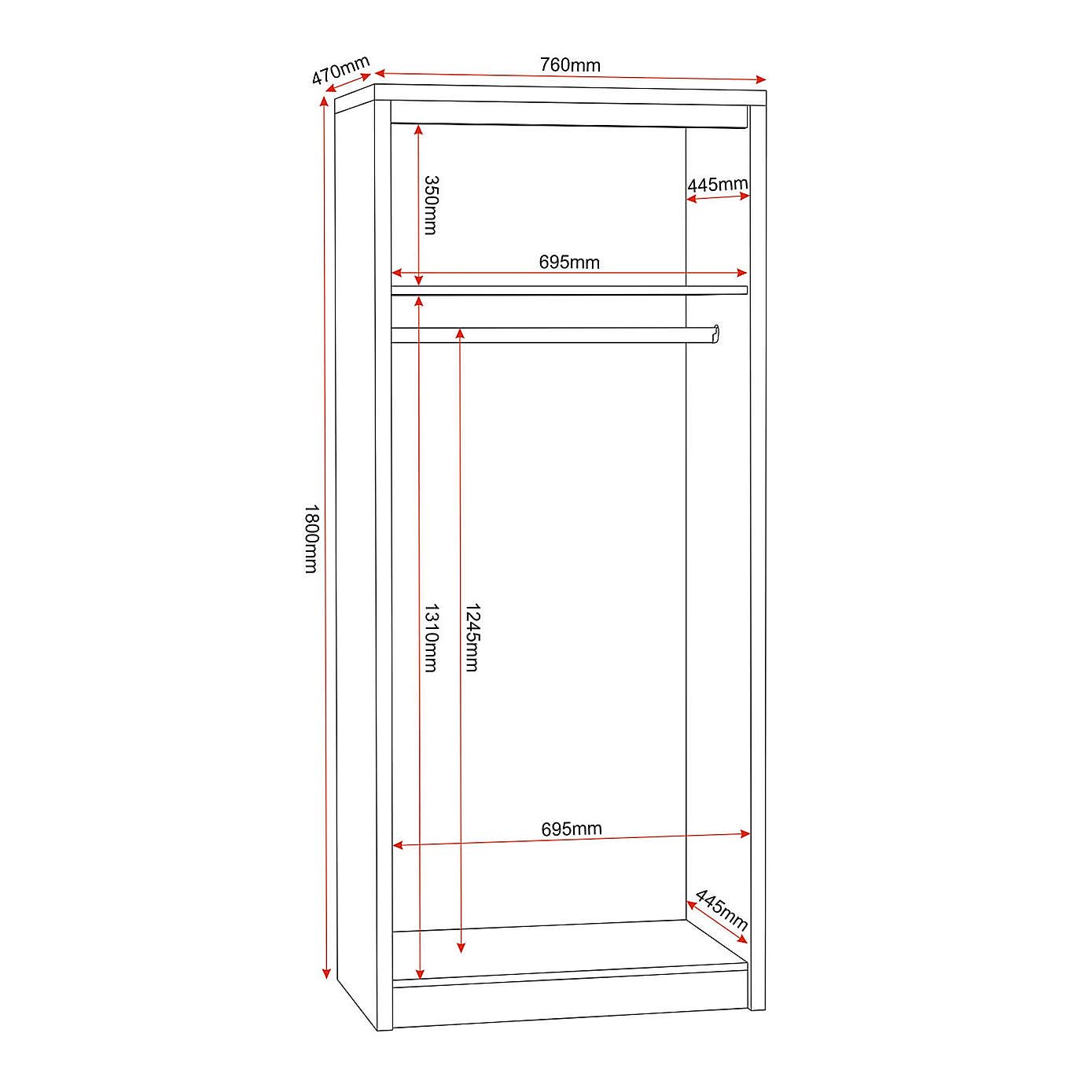 Seville White Double Wardrobe