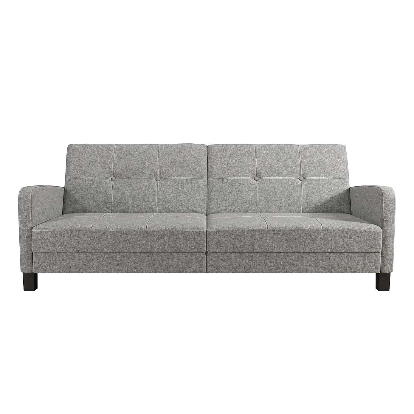 Boston Linen Grey Double Sofa Bed