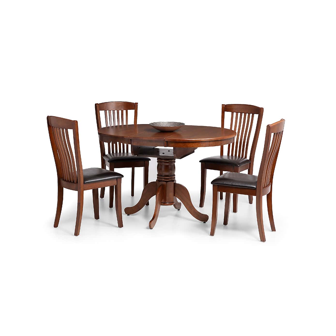 Canterbury Round to Oval Dining Table with 4 Chairs, Brown