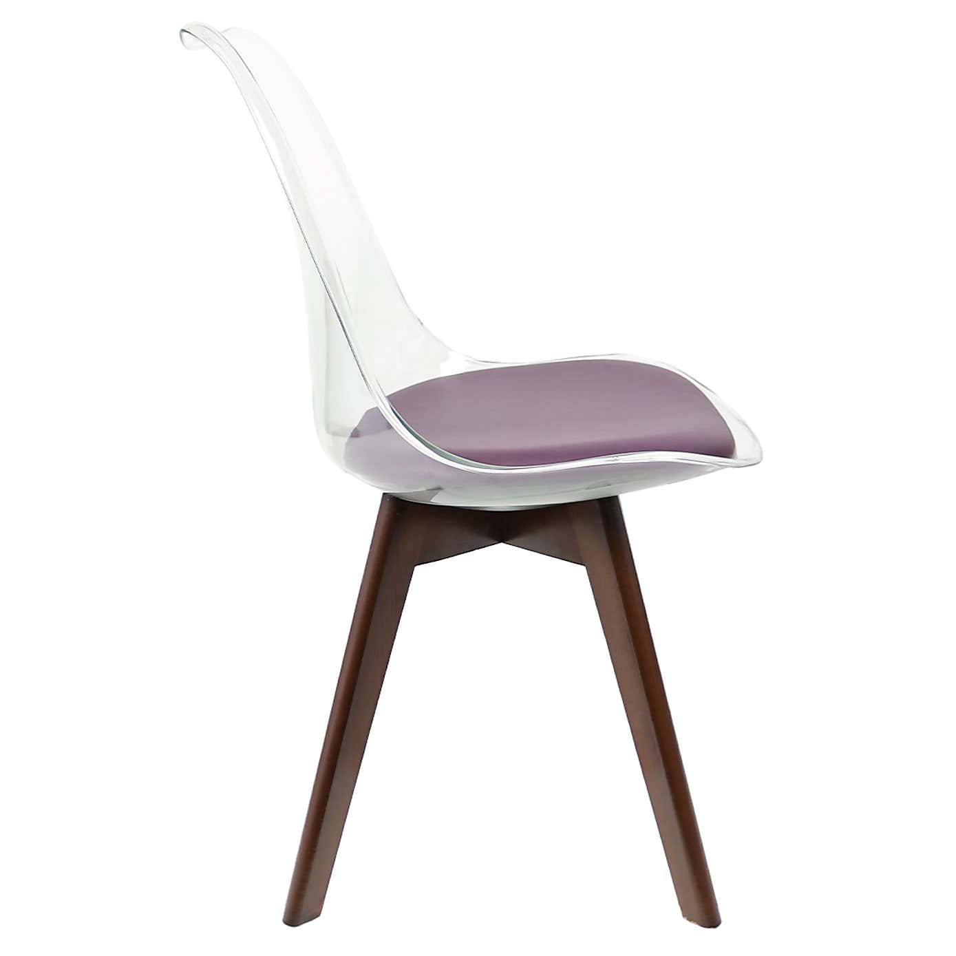 Fusion Living Soho Clear Plastic Dining Chair with Squared Legs