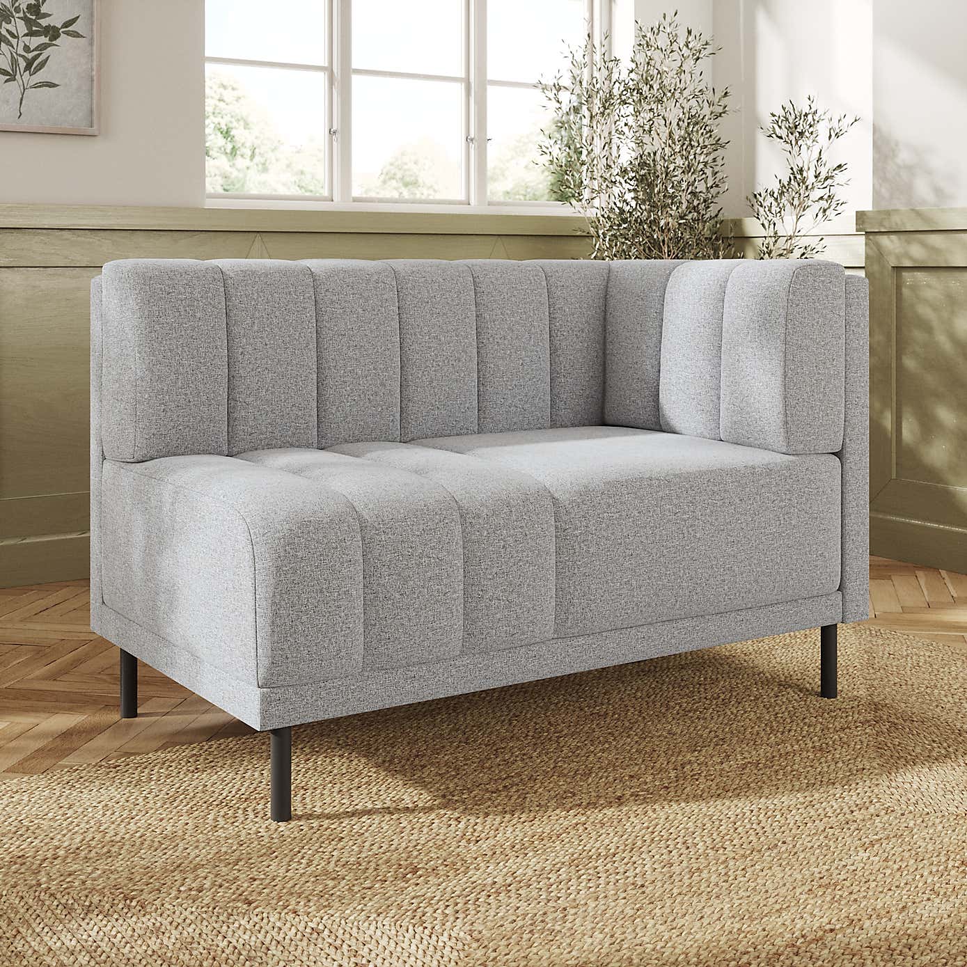Amali Corner Dining Bench, Textured Weave